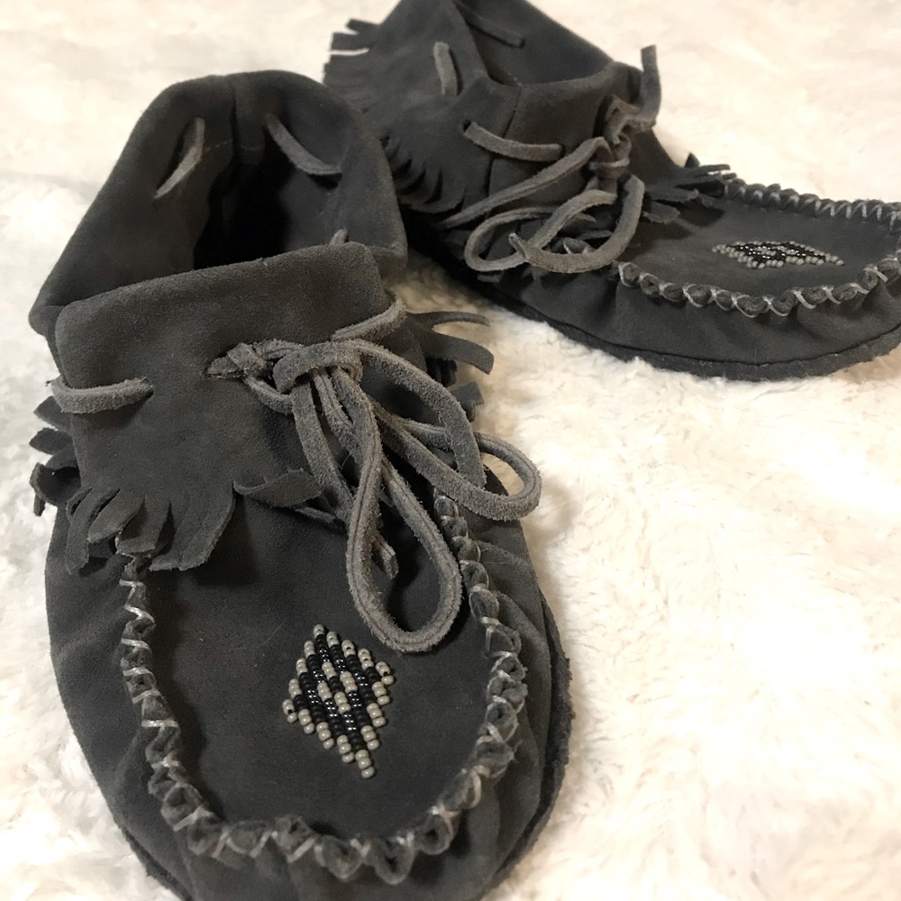 Gray moccasins